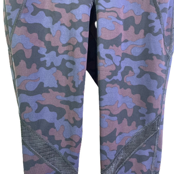 SPLITS59 2 Piece Set Blue & Purple Camo‎ Athletic Yoga Pants & Crop Top Set - Picture 8 of 16